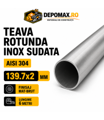 Teava rotunda inox sudata AISI 304, 139.7 x 2 mm, 6 metri Teava rotunda inox sudata AISI 304, 139.7 x 2 mm, 6 metri